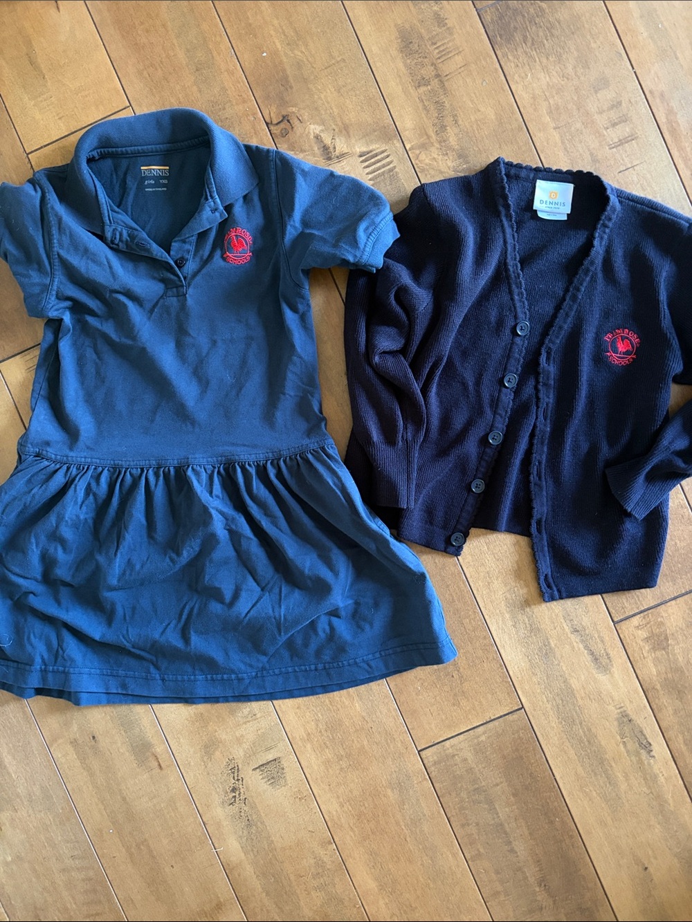 Primrose girls Dennis uniform dress and cardigan YXS